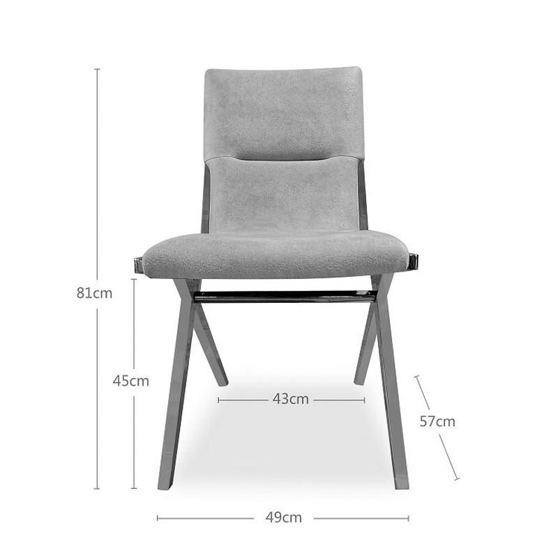 contemporary stainless steel frame upholstered dining side chair 6