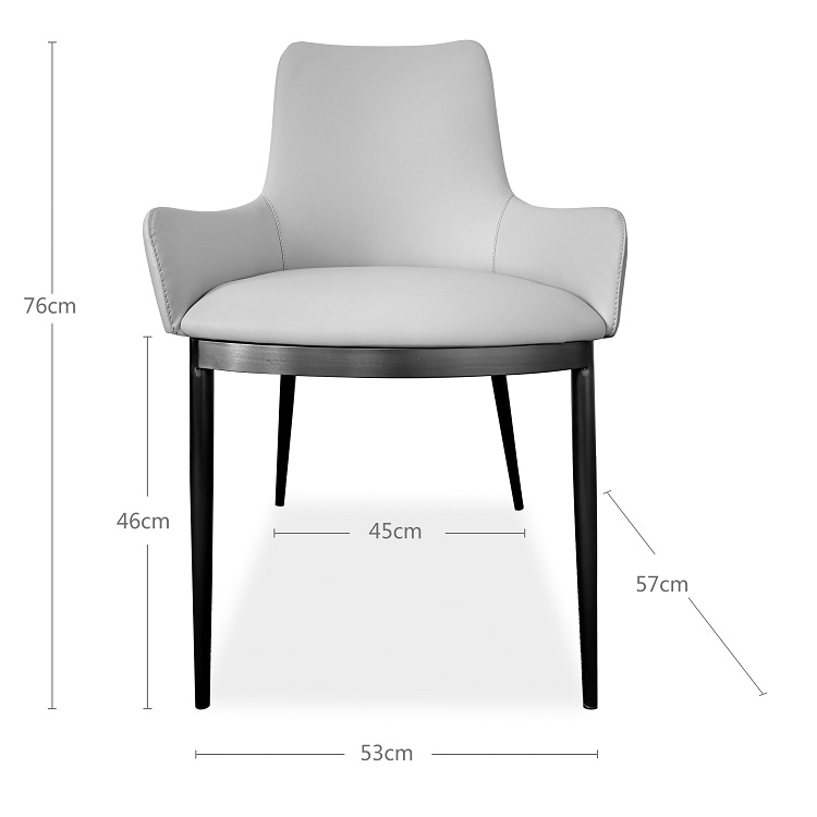 simple stainless steel frame upholstered two tone dining chair 6